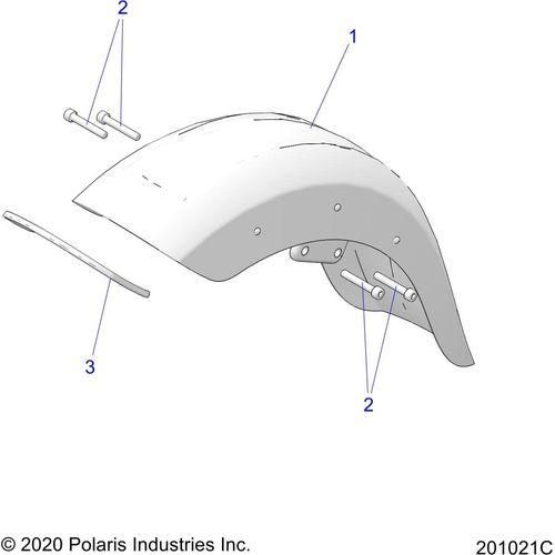 Fender Front Burgundy Metallic by Polaris 1019700-629 Front Fender
