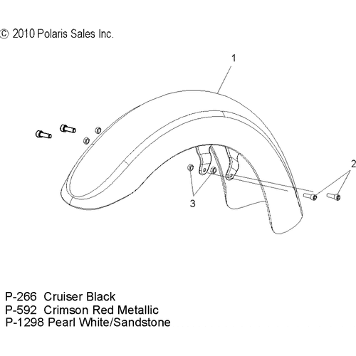 Fender, Front by Polaris 1014212-266 Front Fender
