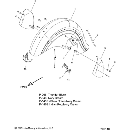 Fender Front by Polaris 1019176-1469 Front Fender