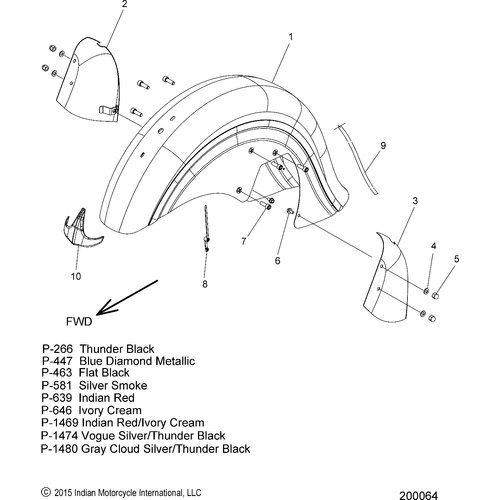 Fender Front by Polaris 1019176-447 Front Fender
