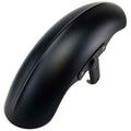 The Fender, Front, Flat Black by Polaris features a smooth matte black finish with a curved design and integrated mounting bracket, making it an ideal OEM replacement for Victory motorcycle front fenders.