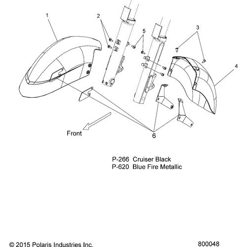 Fender, Front, Front Half by Polaris 5436457-266 Front Fender