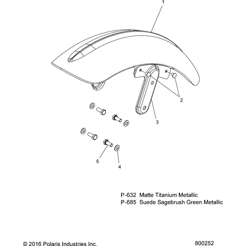 Fender, Front [Incl. 3] by Polaris 5254974-685 Front Fender