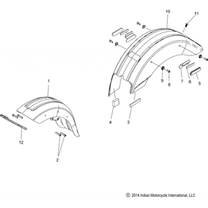 Fender, Front, Indian Red by Polaris 1024706-639 Front Fender