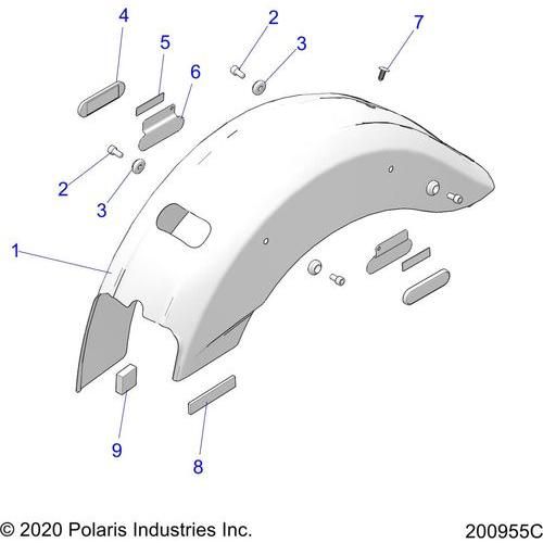 Fender Rear Black by Polaris 1023214-266 Rear Fender