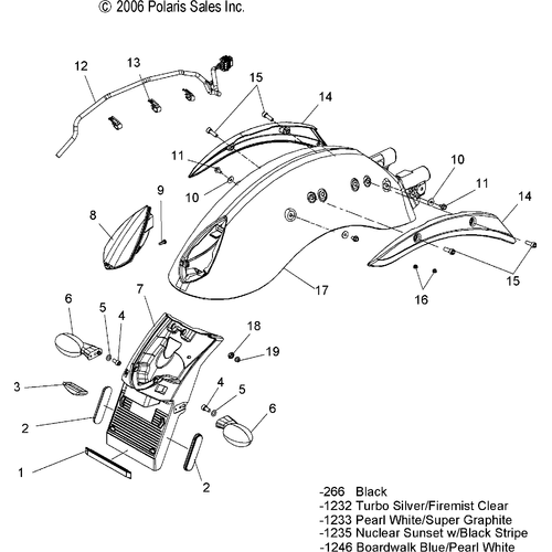 Fender, Rear by Polaris 1014064-1235 Rear Fender