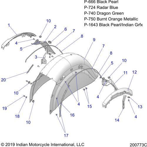 Fender Rear by Polaris 1024557-750 Rear Fender