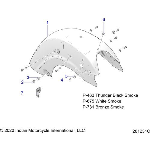 Fender Rear Pwhtsmk by Polaris 1024084-675 Rear Fender