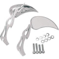 Flame Teardrop Mirrors with Sculptured Stem Chrome by Drag Specialties