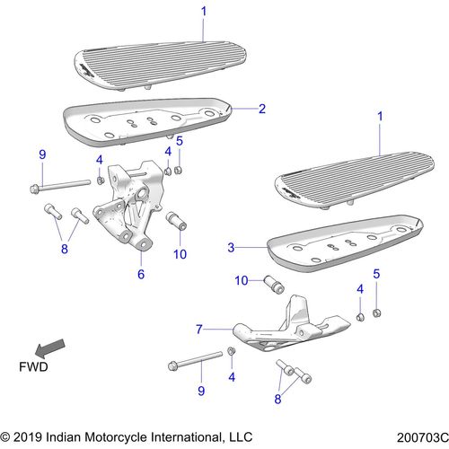 Floorboard Driver RH Black by Polaris 1019310-266 Floorboards