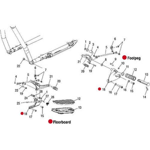 Footpeg/Floorboard Support Black Left Side by Polaris 5134680-266 Floorboard / Foot Peg Repair