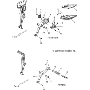 Footpeg, Rh, Bru by Polaris 5138935-411 Foot Peg