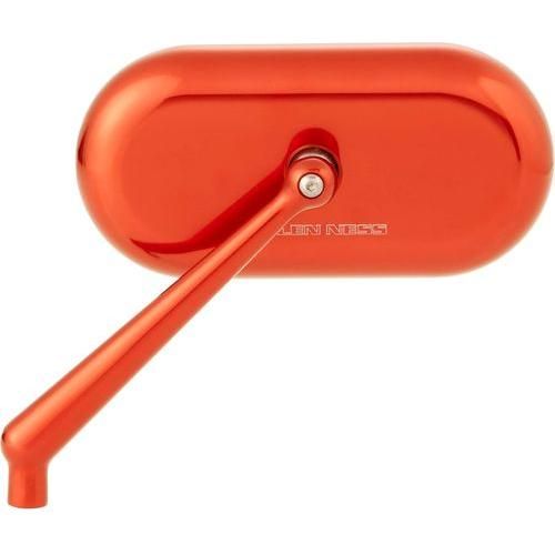 Forged Oval Mirror LEFT - Orange by Arlen Ness 13-185 Perch Mount Mirrors