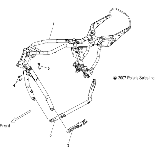 Frame, Main, Flat Black [Hammer Sport] by Polaris 1016021-463 Main Frame
