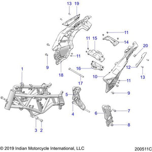 Frame-Mid RH by Polaris 5141988-463 Mid Frame