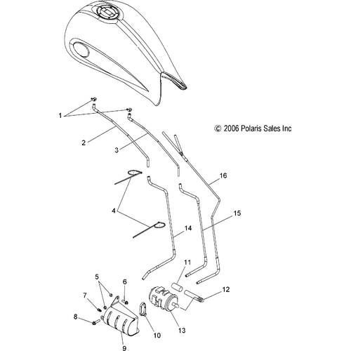 Fuel System, Evap System - 2007 Victory Hammer All Options - V07Hb26/Hs26 Schematic 4876 OEM Schematic
