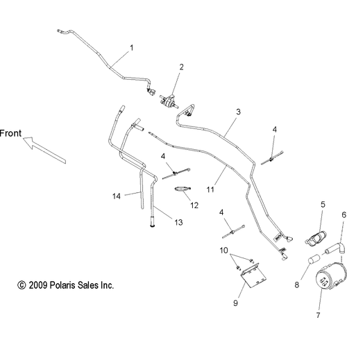 Fuel System, Evap System - 2010 Victory Cross Country/Cross Roads All Options - V10Db36Da/Eb36Da Schematic 3914 OEM Schematic