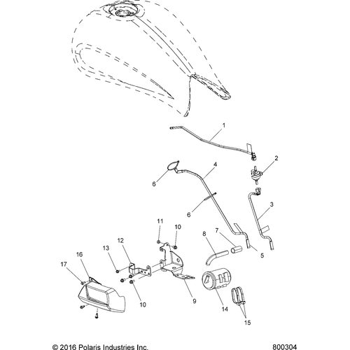 Fuel System, Evap System - 2017 Victory Gunner All Options Schematic 120 OEM Schematic