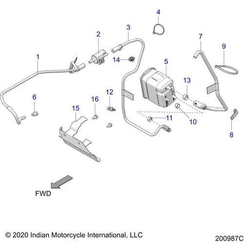 Fuel System, Evap System - 2021 Indian Chieftain Standard 116 Schematic-23012 OEM Schematic