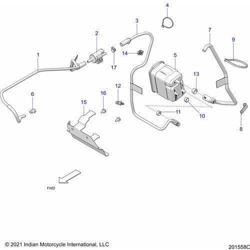 Fuel System, Evap System B/E (200987C) - 2022 Indian Chieftain Dark Horse Schematic-21642 OEM Schematic
