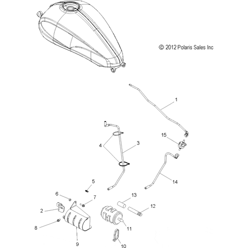 Fuel System, Evap System (Ca) - 2014 Victory Boardwalk All Options - V14Rb36 Schematic 1938 OEM Schematic