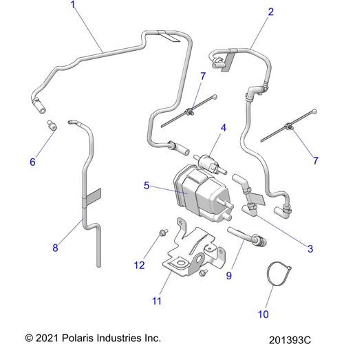 Fuel System, Evap System, Cali - 2022 Indian Scout Rogue Schematic-20512 OEM Schematic