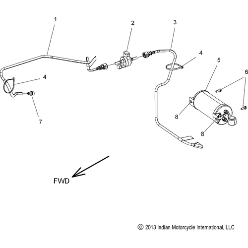 Fuel System, Evap System California Only - 2016 Indian Springfield Schematic-27710 OEM Schematic