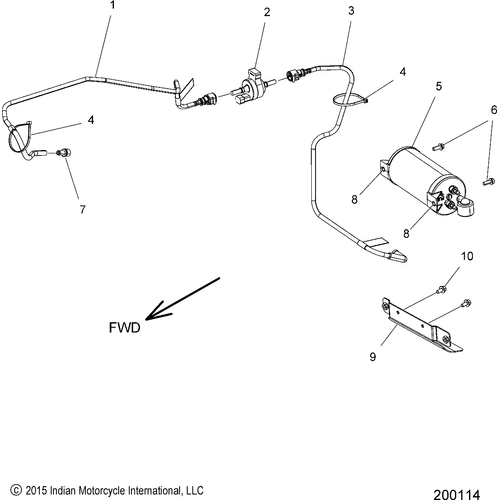 Fuel System, Evap System N18ccdaa Cal. Only - 2018 Indian Chief Dark Horse Schematic-26950 OEM Schematic