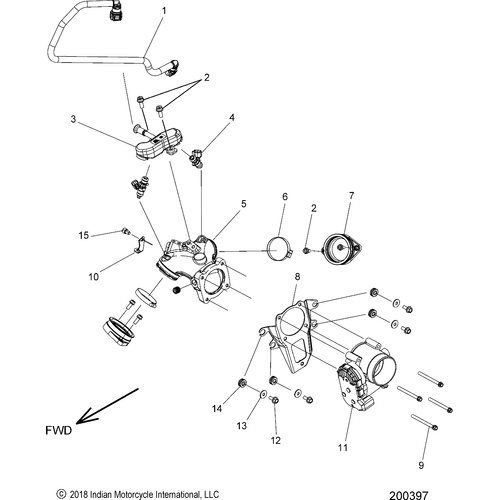 Fuel System, Fuel Clam Shell/Throttle Body All Options - 2019 Indian Chieftain Dark Horse Schematic-25927 OEM Schematic