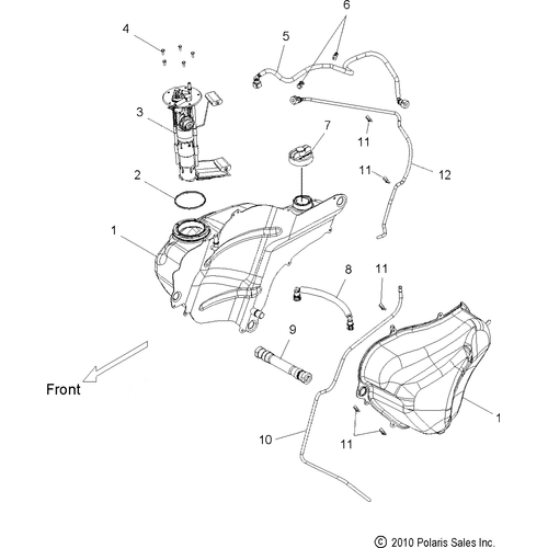 Fuel System, Fuel Tank - 2013 Victory Vision/Aness All Options - V13Sw36/Aw36 Schematic 2984 OEM Schematic