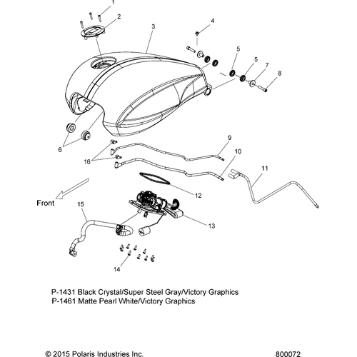 Fuel System, Fuel Tank - 2016 Victory Magnum/Magnum X-1 All Options Schematic 1076 OEM Schematic