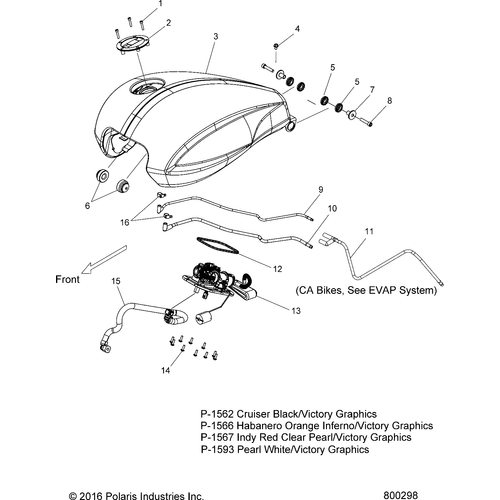 Fuel System, Fuel Tank - 2017 Victory Magnum/Magnum X-1 All Options Schematic 357 OEM Schematic