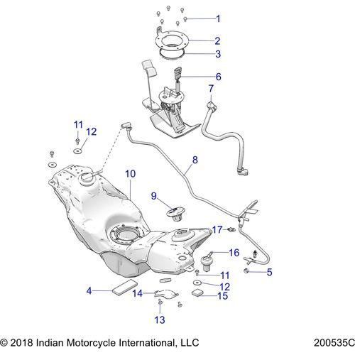 Fuel System, Fuel Tank Asm - 2020 Indian Ftr 1200 Schematic-24567 OEM Schematic