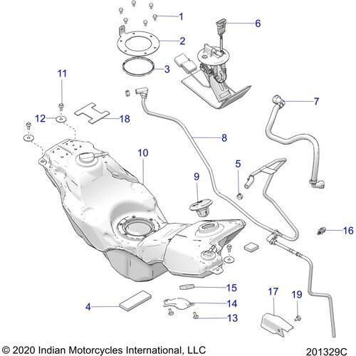Fuel System, Fuel Tank Asm - 2022 Indian Ftr 1200 Carbon Schematic-21205 OEM Schematic
