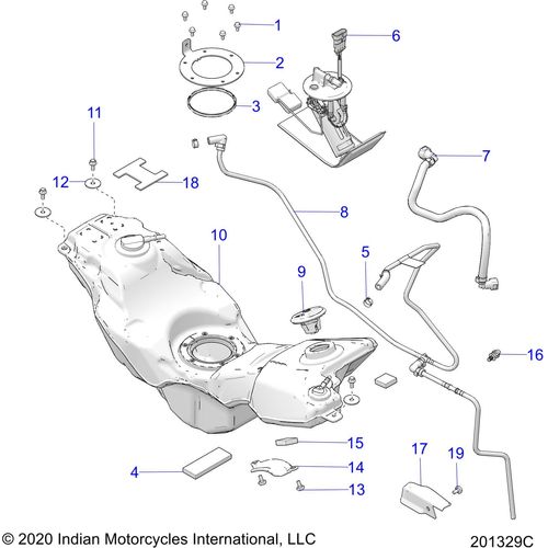 Fuel System, Fuel Tank Asm - 2022 Indian Ftr 1200 Schematic-21267 OEM Schematic