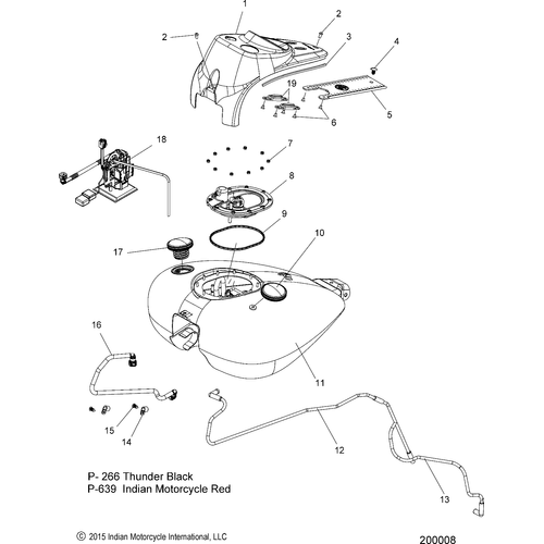 Fuel System, Fuel Tank Asm. All Options - 2016 Indian Springfield Schematic-27712 OEM Schematic