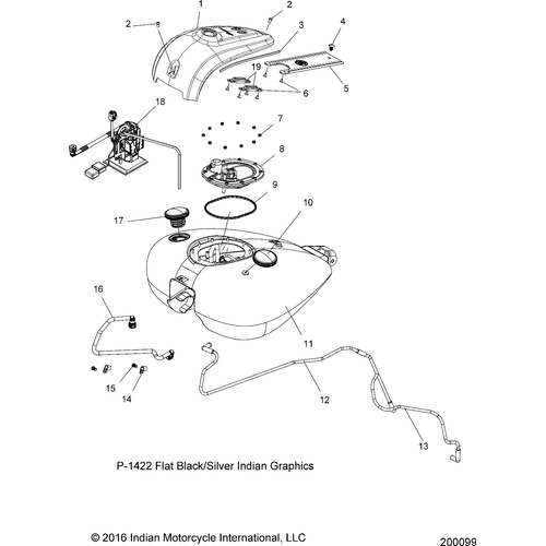 Fuel System, Fuel Tank Asm. All Options - 2017 Indian Chieftain Dark Horse Schematic-27449 OEM Schematic