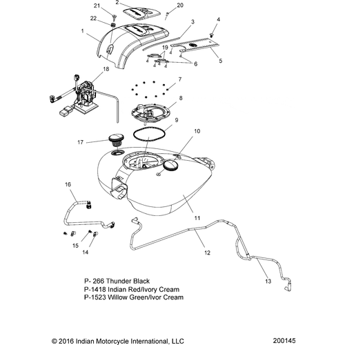 Fuel System, Fuel Tank Asm. All Options - 2017 Indian Roadmaster Classic Schematic-27208 OEM Schematic