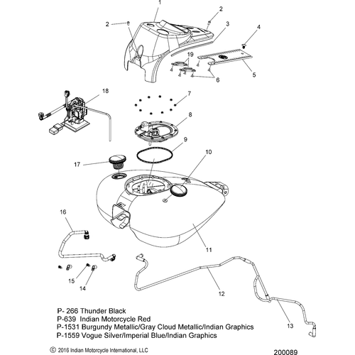 Fuel System, Fuel Tank Asm. All Options - 2017 Indian Springfield Schematic-27035 OEM Schematic