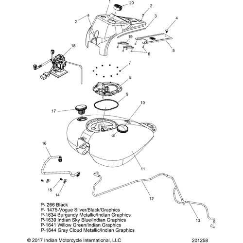Fuel System, Fuel Tank Asm. All Options - 2018 Indian Chief Classic/Chief Vintage Schematic-26966 OEM Schematic