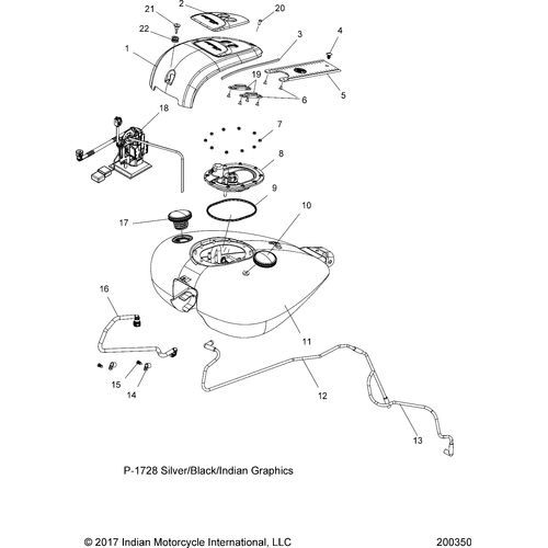 Fuel System, Fuel Tank Asm. All Options - 2018 Indian Chieftain Elite Schematic-26683 OEM Schematic