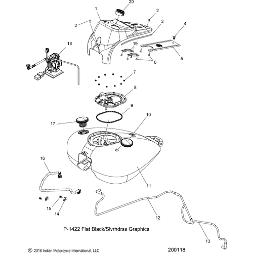Fuel System, Fuel Tank Asm. All Options - 2018 Indian Springfield Dark Horse Schematic-26146 OEM Schematic