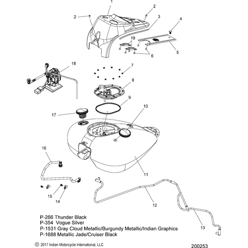 Fuel System, Fuel Tank Asm. All Options - 2018 Indian Springfield Schematic-26214 OEM Schematic