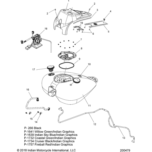 Fuel System, Fuel Tank Asm. All Options - 2019 Indian Chief Vintage Schematic-26017 OEM Schematic