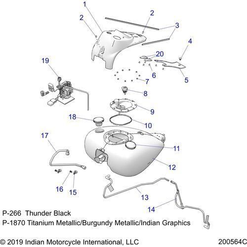 Fuel System, Fuel Tank Asm. All Options - 2020 Indian Springfield Limited Schematic-23822 OEM Schematic