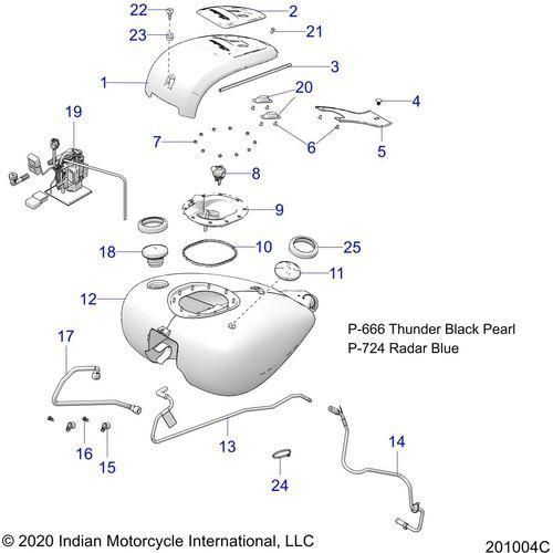 Fuel System, Fuel Tank Asm. All Options - 2021 Indian Chieftain Premium Schematic-23101 OEM Schematic