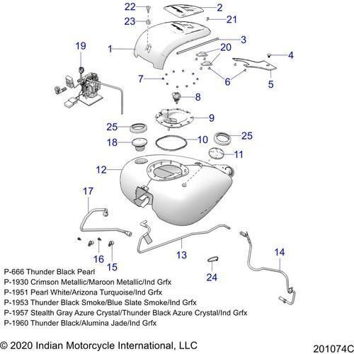 Fuel System, Fuel Tank Asm. All Options - 2021 Indian Roadmaster Schematic-22871 OEM Schematic