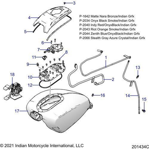 Fuel System, Fuel Tank Asm. All Options - 2022 Indian Challenger Dark Horse Schematic-22127 OEM Schematic