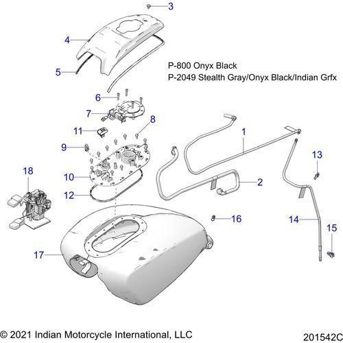 Fuel System, Fuel Tank Asm. All Options - 2022 Indian Challenger Elite Schematic-22105 OEM Schematic