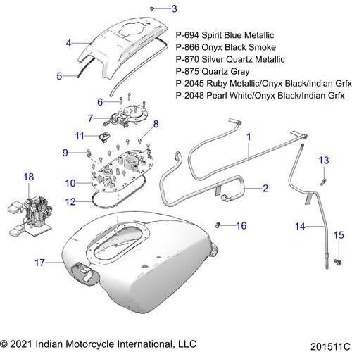 Fuel System, Fuel Tank Asm. All Options - 2022 Indian Pursuit Dark Horse / Dark Horse Premium Schematic-21044 OEM Schematic